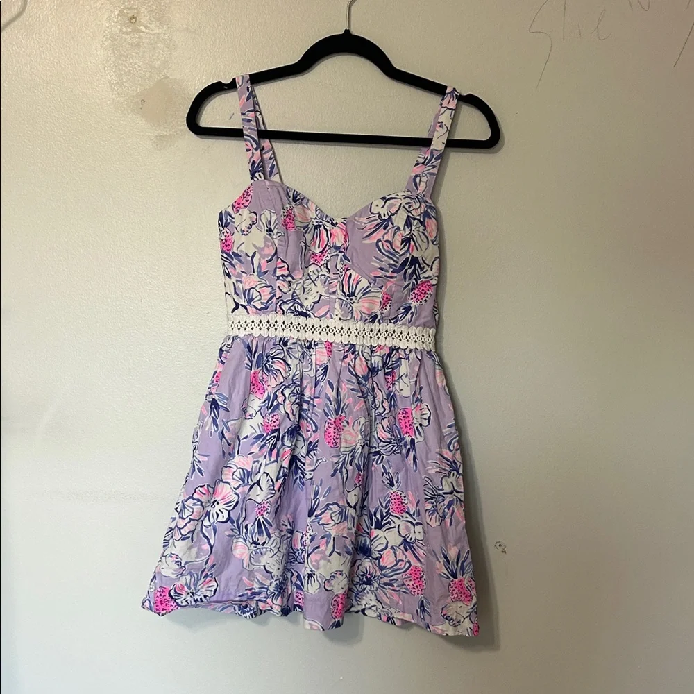 Lilly Pulitzer Devyn Dress Verbena Trunks in the Air Print Fit Flare Sundress 2